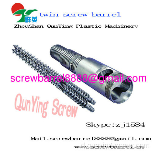 Kerucut Twin Screw barel untuk daur ulang plastik dan Pelletizing Line